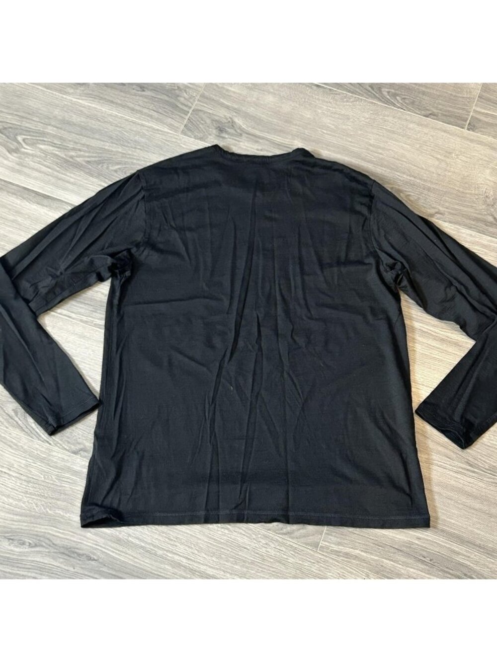 Karbon Shirt Mens L Black Merino Wool Long Sleeve Base Layer Thermal Top